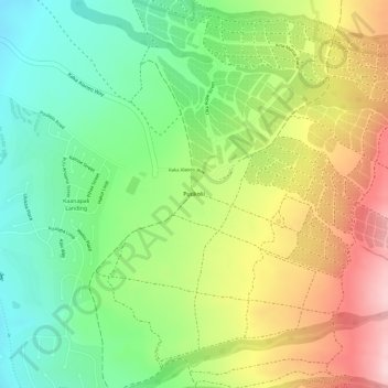 Topografische Karte Puukolii, Höhe, Relief