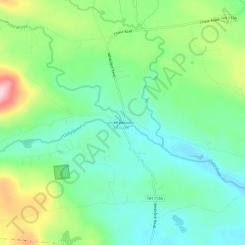 Topografische Karte Whiteface, Höhe, Relief