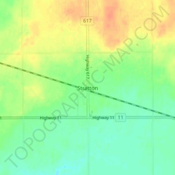 Topografische Karte Stratton, Höhe, Relief