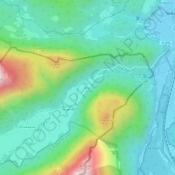 Topografische Karte Schanz, Höhe, Relief