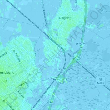 Topografische Karte Assum, Höhe, Relief