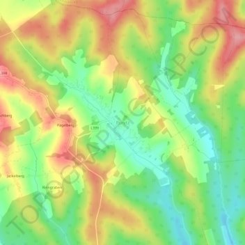 Topografische Karte Punitz, Höhe, Relief