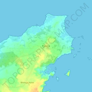 Topografische Karte Positra, Höhe, Relief