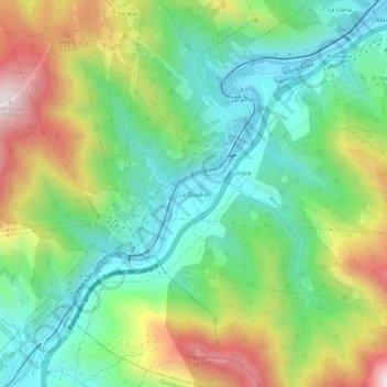 Topografische Karte La Quadra, Höhe, Relief