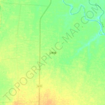 Topografische Karte 三桥镇, Höhe, Relief