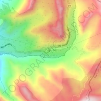 Topografische Karte La Esperanza, Höhe, Relief