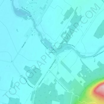 Topografische Karte Émileville, Höhe, Relief