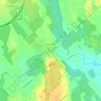 Topografische Karte Ashton, Höhe, Relief