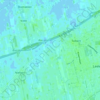 Topografische Karte De Holm, Höhe, Relief