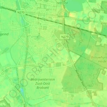 Topografische Karte De Weijer, Höhe, Relief