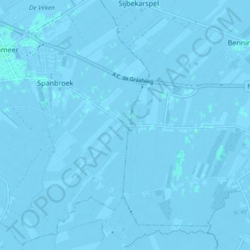 Topografische Karte Wadway, Höhe, Relief