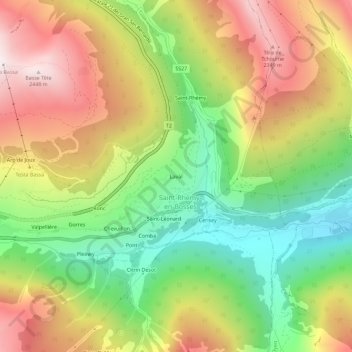 Topografische Karte Laval, Höhe, Relief