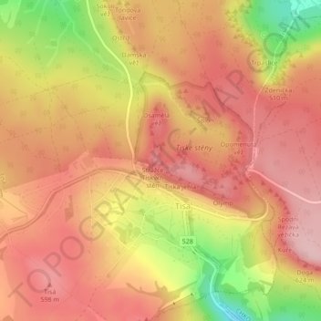 Topografische Karte Käfer, Höhe, Relief