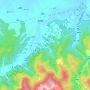 Topografische Karte 广坞, Höhe, Relief