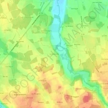 Topografische Karte La Fontaine, Höhe, Relief