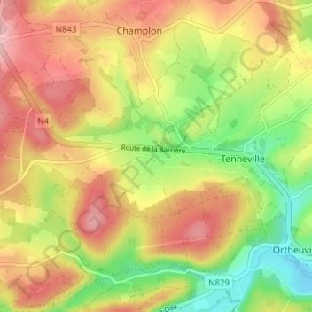 Topografische Karte Ramont, Höhe, Relief