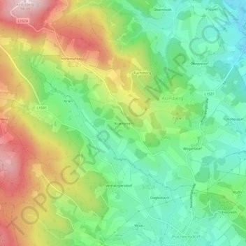 Topografische Karte Kramsreith, Höhe, Relief