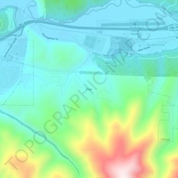 Topografische Karte Page, Höhe, Relief