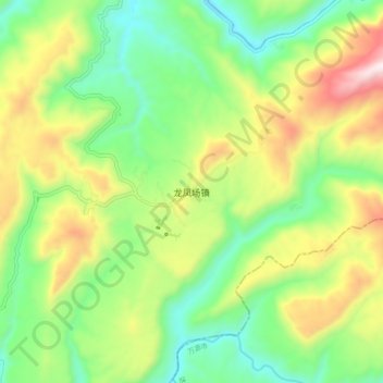 Topografische Karte 龙凤场镇, Höhe, Relief