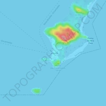 Topografische Karte Encantadas, Höhe, Relief