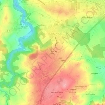 Topografische Karte Le Point du Jour, Höhe, Relief