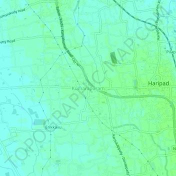 Topografische Karte Kumarapuram, Höhe, Relief