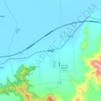 Topografische Karte 青阳镇, Höhe, Relief