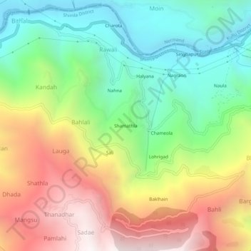 Topografische Karte Shamathla, Höhe, Relief