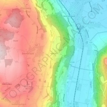 Topografische Karte Hofmatt, Höhe, Relief