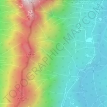 Topografische Karte Temple Giant, Höhe, Relief