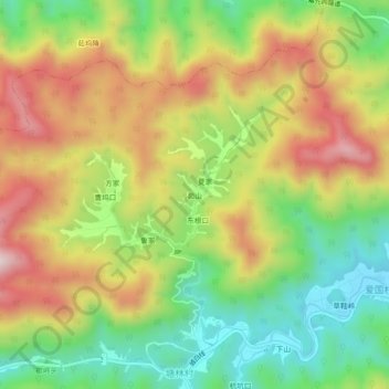 Topografische Karte 茹山, Höhe, Relief