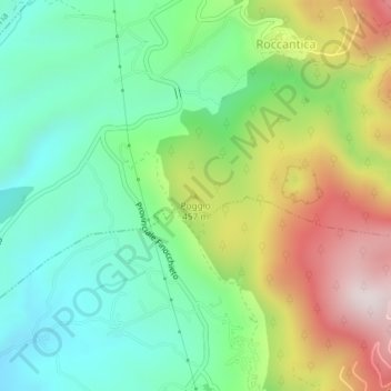 Topografische Karte Poggio, Höhe, Relief