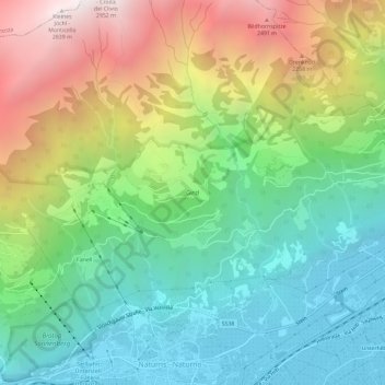 Topografische Karte Ginzl, Höhe, Relief