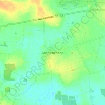 Topografische Karte Barton Bendish, Höhe, Relief