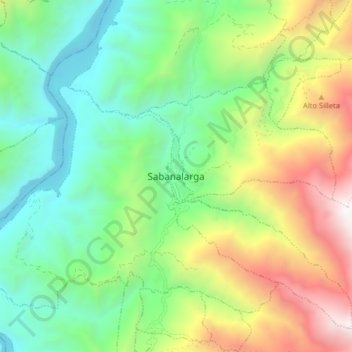 Topografische Karte Sabanalarga, Höhe, Relief