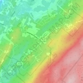 Topografische Karte Four Corners, Höhe, Relief