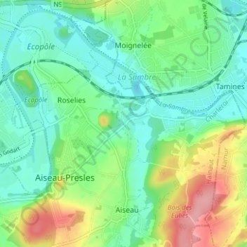 Topografische Karte Ménonry, Höhe, Relief