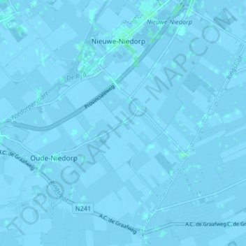 Topografische Karte Terdiek, Höhe, Relief