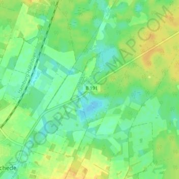 Topografische Karte Aschauteiche, Höhe, Relief