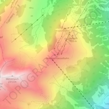 Topografische Karte Onkeljoch, Höhe, Relief