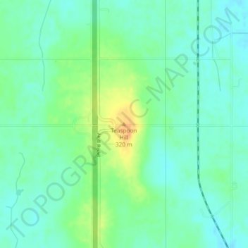 Topografische Karte Teaspoon Hill, Höhe, Relief