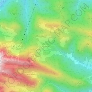 Topografische Karte Steinbergalm, Höhe, Relief