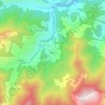 Topografische Karte Barrio, Höhe, Relief