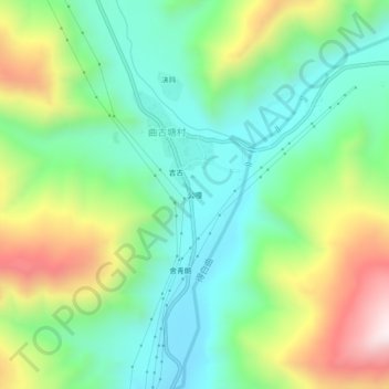 Topografische Karte 公嘎, Höhe, Relief