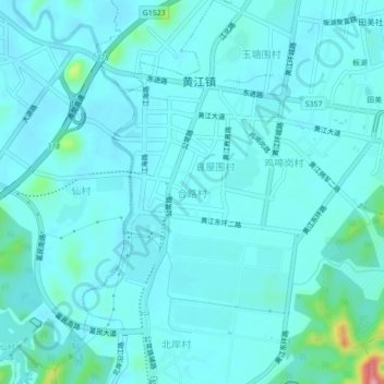 Topografische Karte 合路村, Höhe, Relief