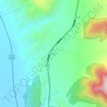 Topografische Karte 后山, Höhe, Relief