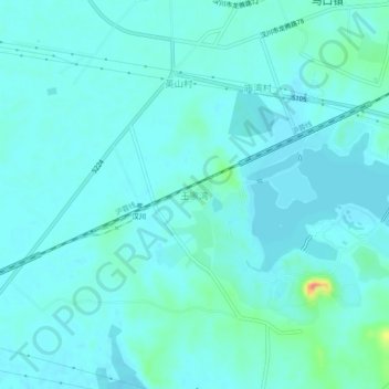 Topografische Karte 王家湾, Höhe, Relief