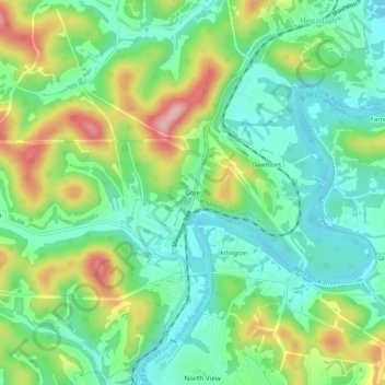 Topografische Karte Gore, Höhe, Relief