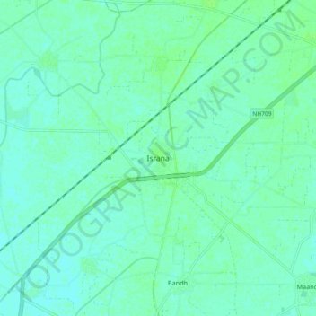 Topografische Karte Israna, Höhe, Relief