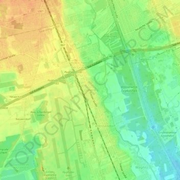 Topografische Karte Lebern, Höhe, Relief